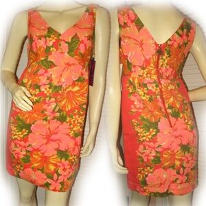 🌴 Tracy Feith Hawaiian tropical luau shift dress size 5/6 small medium